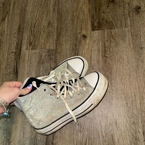 Converse Silver Glitter High-Tops
